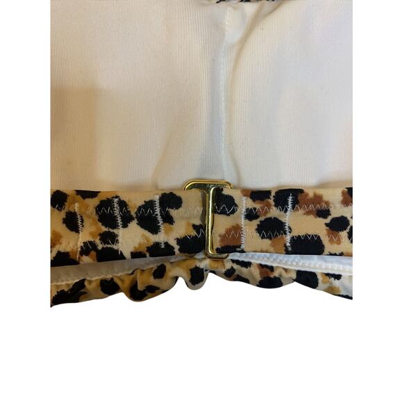 Victoria's Victoria Secret Bikini Top Cheetah Fringe Halter Tie Size Small S EUC - Picture 5 of 6